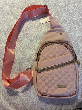 Smaller Quilted Pink Crossbody Sling Bag
